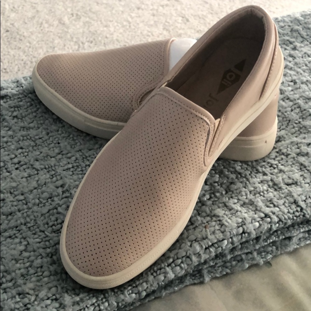 Beige slip on sneakers